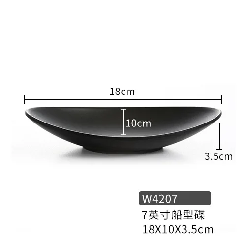 Description Picture 2 of itemMelamine Dinnerware Dinner Plate Black Frost Ingot Shaped Plate Restaurant Hotel Wineshop Melamine Dish A5 Melamine Tableware