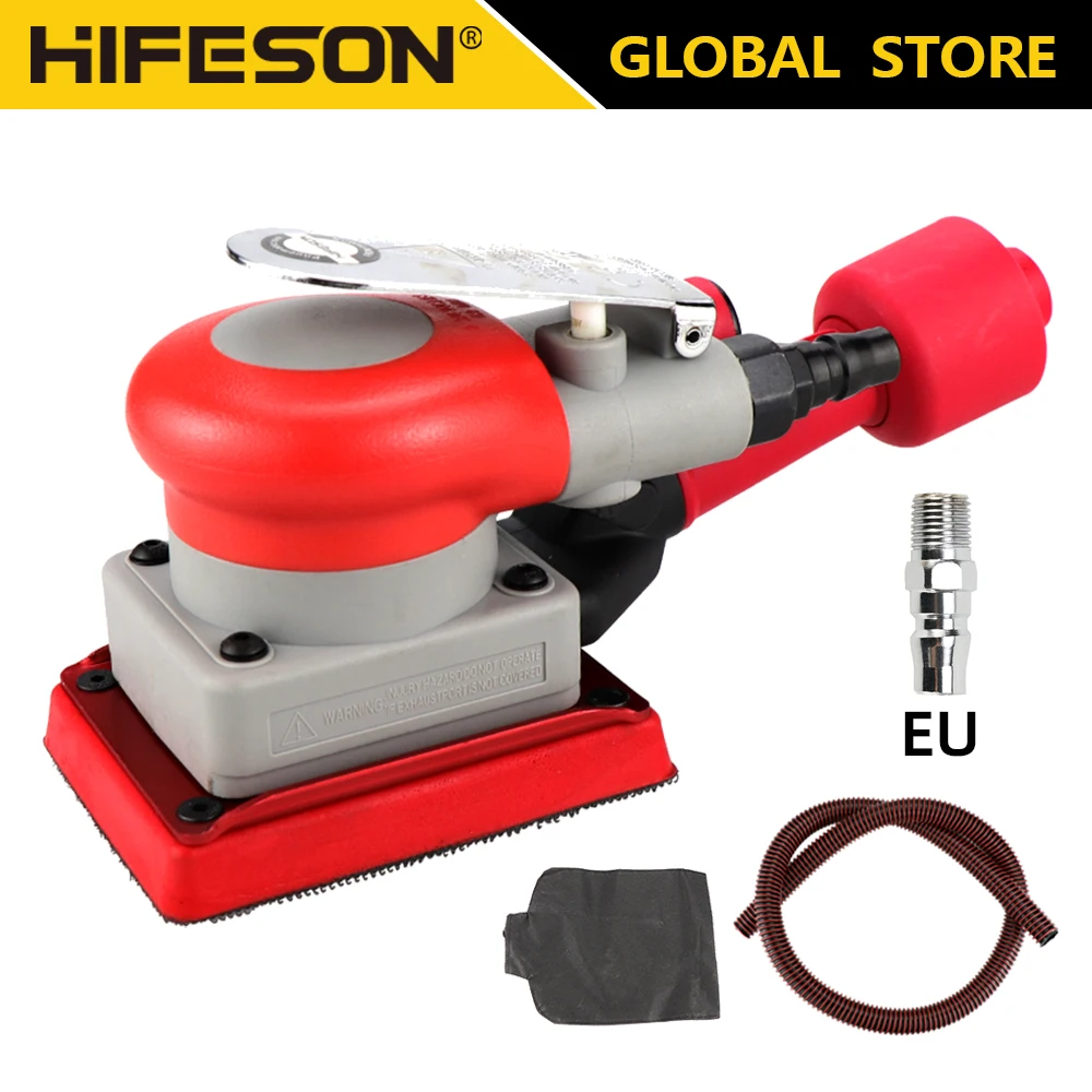 

HIFESON 75*100mm Pneumatic Air Sander Polisher Eccentric vacuuming Sanding Air Tool Grinding Machine set for Car Polishing Paint