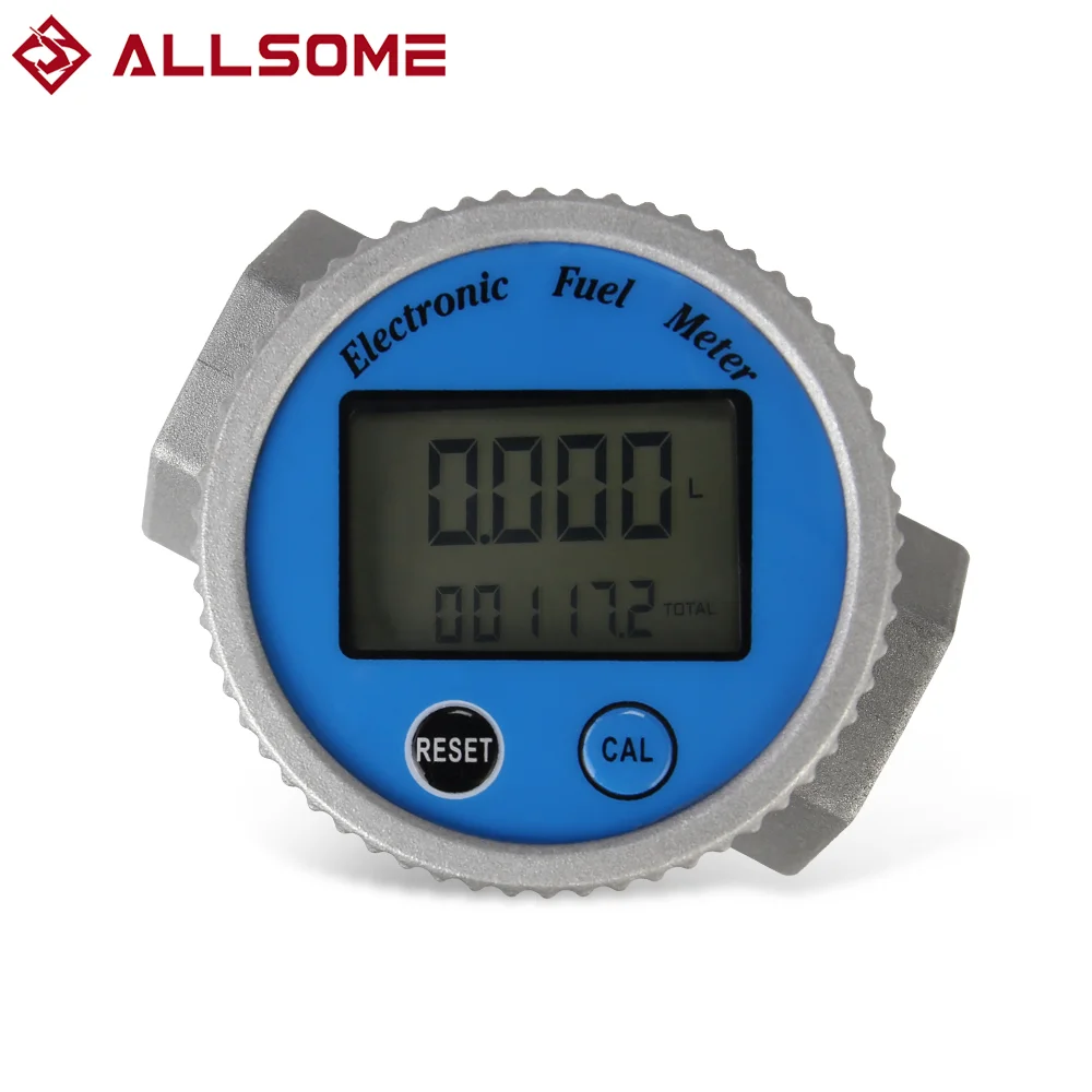 

ALLSOME Aluminum Alloy 3-120L/Min Multi-unit LED Digital Flowmeter Liquid Diesel Fuel Gasoline Water Turbine Flowmeter