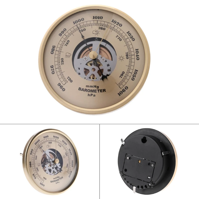 108mm Wall Mounted Barometer Perspective Round Dial mmHg Dropship