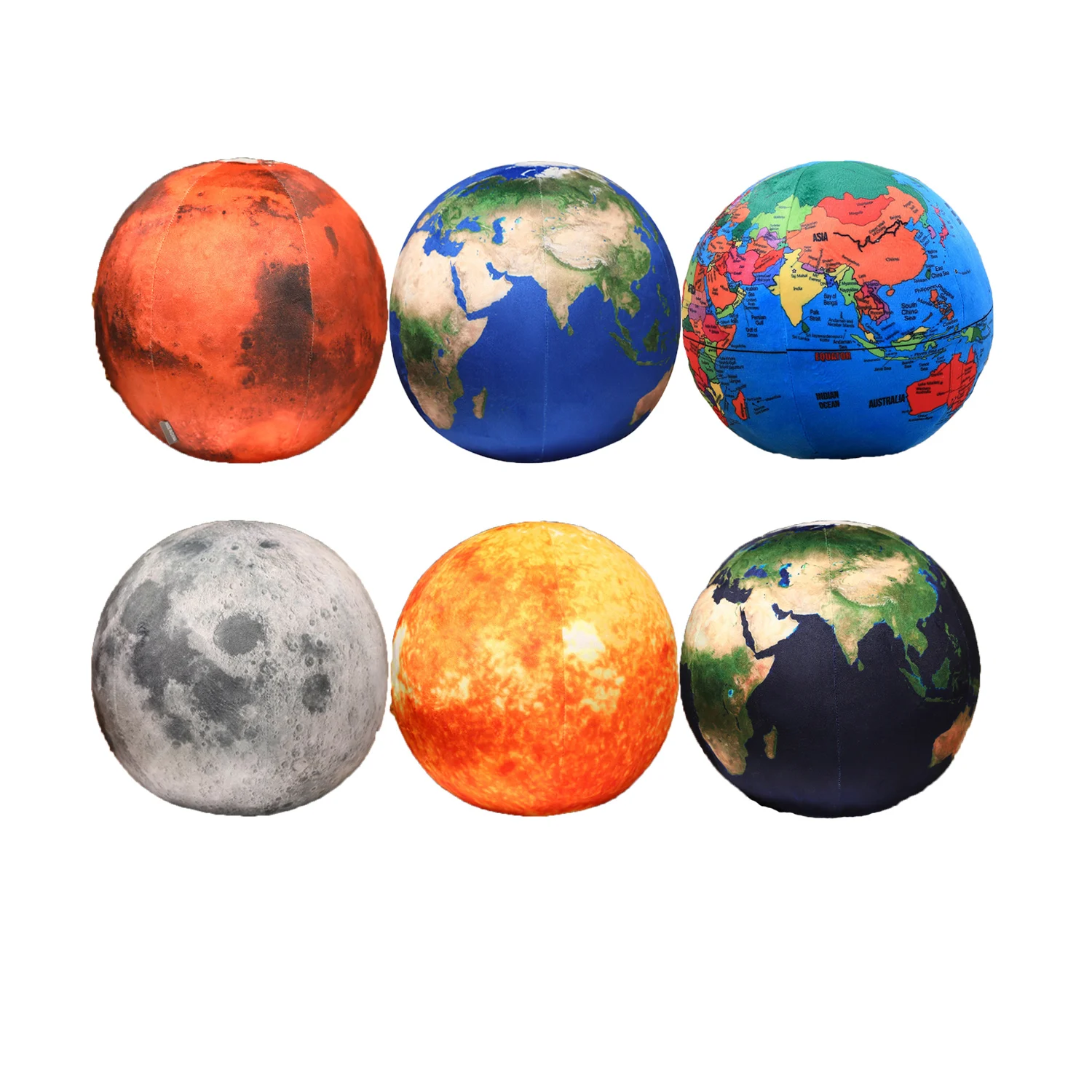 

Solar System Fixed Star Plush Toys Simulated Sun Earth Moon Mars Planet Throw Pillow Educational Gifts for Kids Boys Room Decor