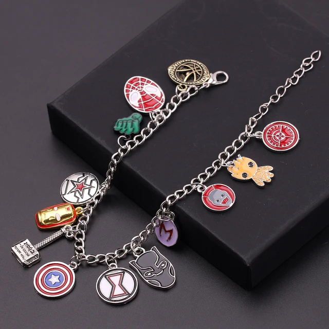 Disney Marvel Superhero Charms Bracelets Avengers Cute Enamel Pendant