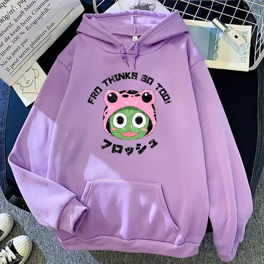 

Anime Fairy Tail Hoodies Fleece Hoodie Womens Winter Tops Frosch Fro Thinks So Too Swearshirts Fashion Vintage Clothes