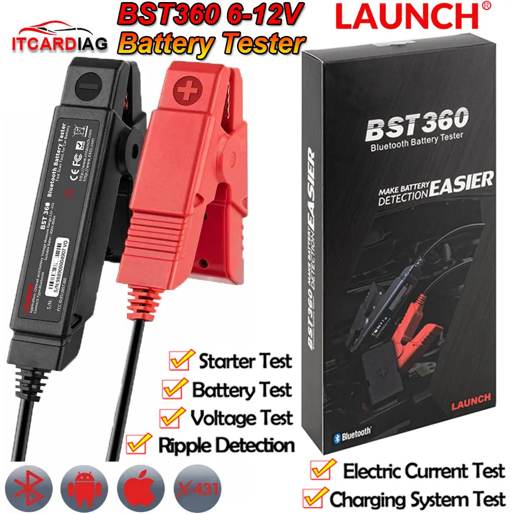 

LAUNCH X431 BST360 BST-360 6V 12V Car Battery Tester Automotive Cranking Charging Circut Scanner Tools for X431 V/V+/PRO3S+/PAD