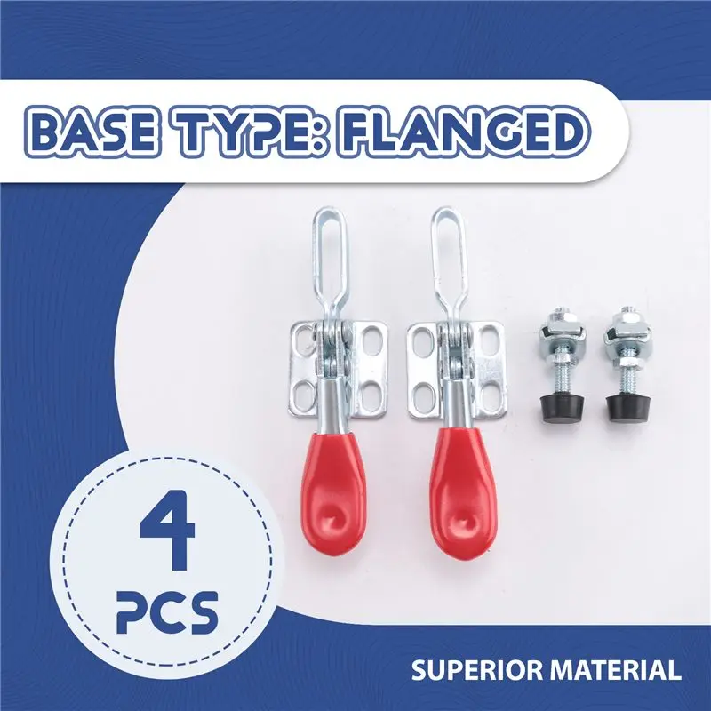 A68P-4Pcs 퀵 릴리스 토글 클램프 GH-201 미끄럼 방지 수평 59Lbs 기계 작동, 목공용 고정 용량