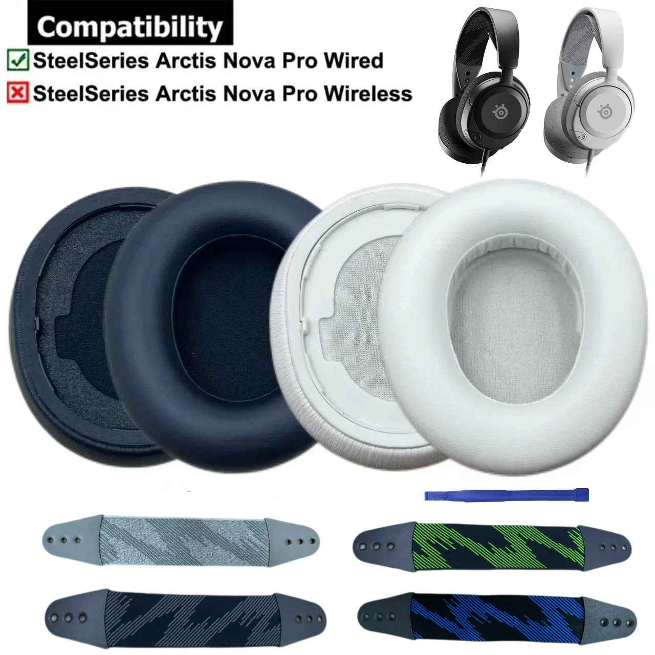 KUTOU Arctis Nova Pro Wired Earpads Cushions Compatible with SteelSeries Arctis Nova Pro Wired, Nova 7, 3, 1 Model with Headband