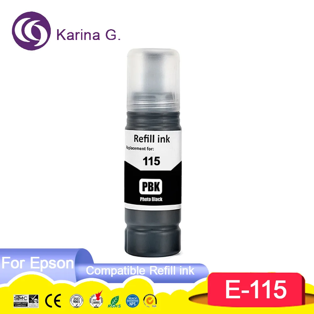 115 T115 Premium Compatible Bulk Bottle Water Based Refill Ink for EcoTank L816