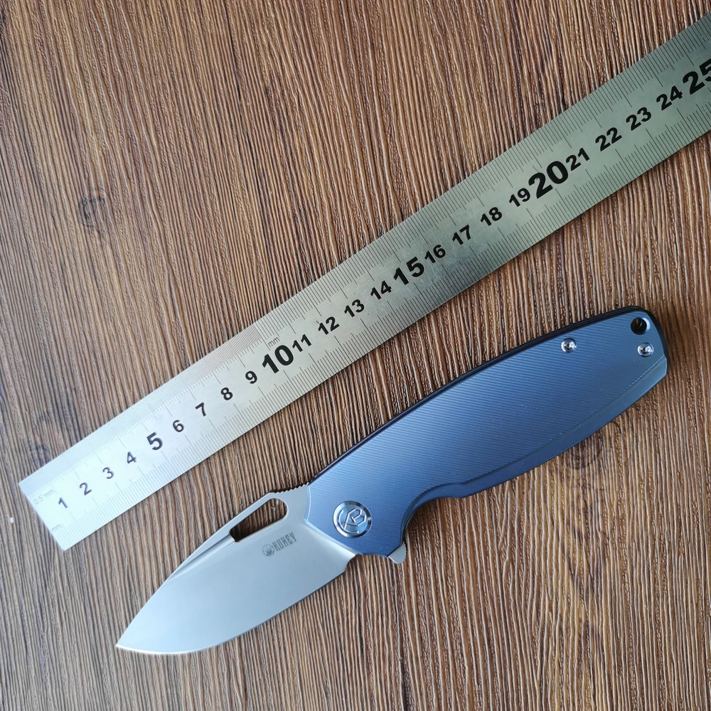 Kubey Knife KB360 Folding Knife 6AL4V Titanium Handle Stonewashed