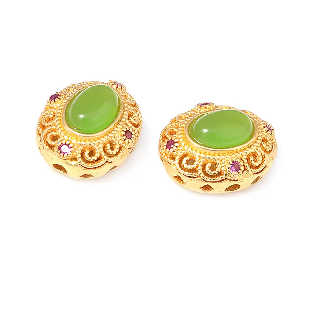 Pulseras de Cuentas Nepalesas Vintage Estilo 5PCS Brasso Dorado Mate Accesorios DIY para Hacer Joyería - details 19