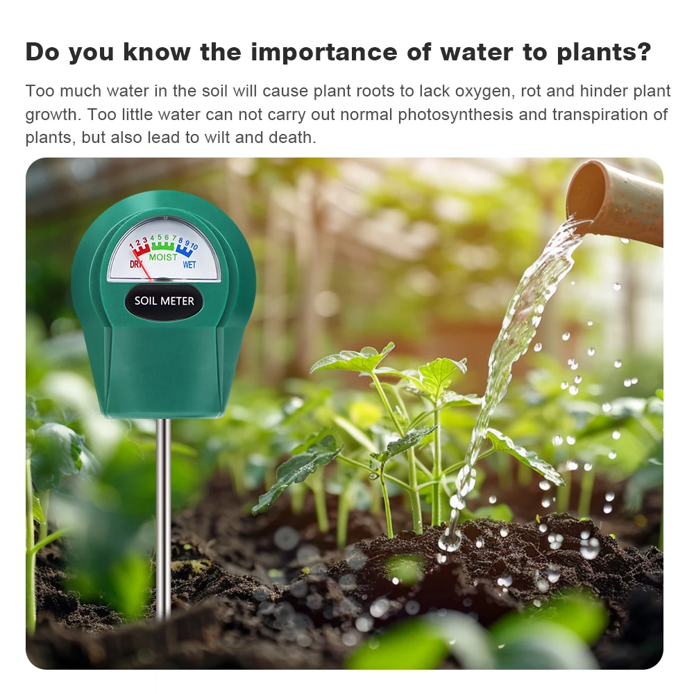 Soil Meter Soil Tester Measuring Soil Moisture/PH/Fertility Easy to Read