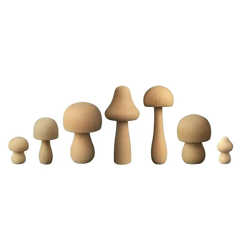 

Tiny Mushrooms For Crafts Delicate Wooden Mushroom Ornaments For DIY Delicate Unpainted DIY Ornaments Mushroom Decor For DIY