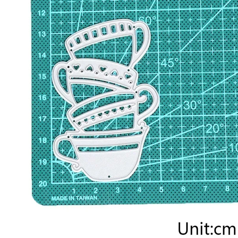 XUNXI Nuovo taglio muore, tazza di caffè metallo taglio muore stencil scrapbooking fai da te album carta timbro carta