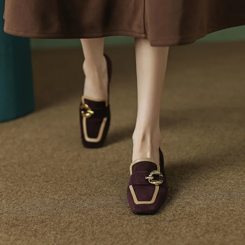 

Туфли Женские на толстом каблуке, модные лоферы, элегантная обувь на высоком каблуке, осень 2023