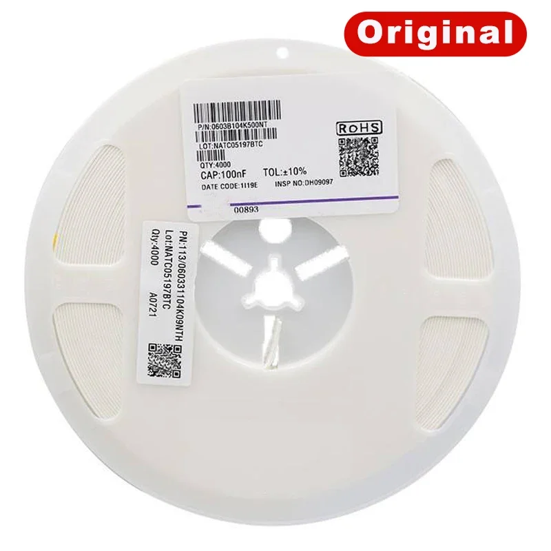 

1reel 0.5pF-10uF 10000pcs 0402 50V 10NF 100NF 1UF 2.2UF 4.7UF 10UF 1PF 6PF 10pF 100PF 22 33 47 3.3 6.8 220 330 SMD Capacitor