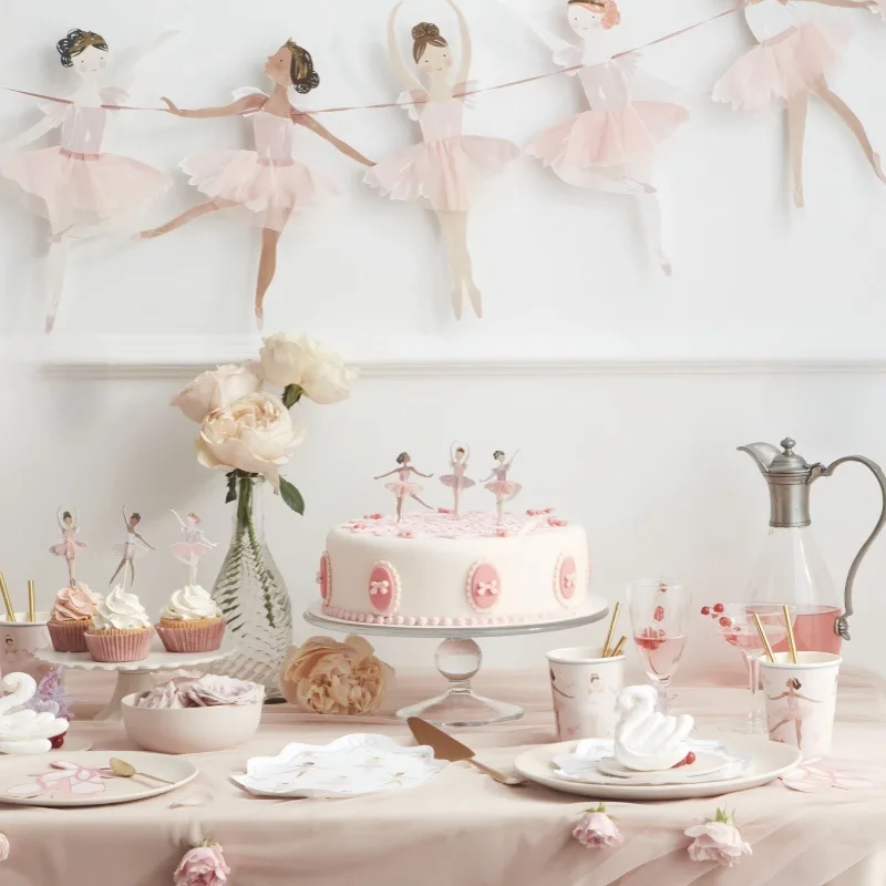 12PCS Ballet Dancer Cake Topper Girls Birthday Cake Decoration Ballet Theme Party Decoration Wedding Baby Shower Cake Decor
