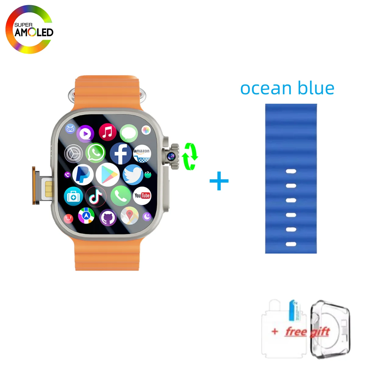 2025 ����ǰ DW100 ����Ʈ ��ġ S10 Ultra 3 �ȵ���̵� 10.0 180 ��   ȸ���� ���� ī�޶� GPS WIFI 2.29��ġ Amoled ����Ʈ��ġ 256GB