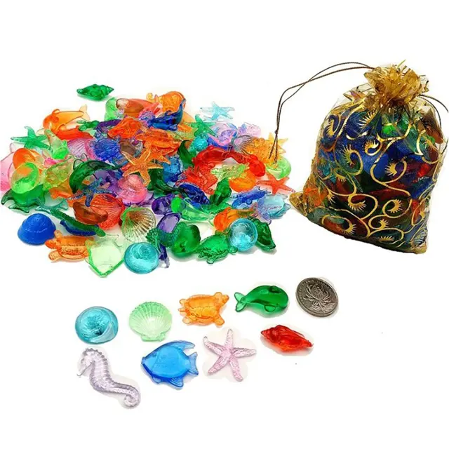 100pcs Bulk Lot Acrylic Crystal Animal Conch Kids Toys Amusement Park Colorful Stone Game Pieces For Board Games Accessories 1