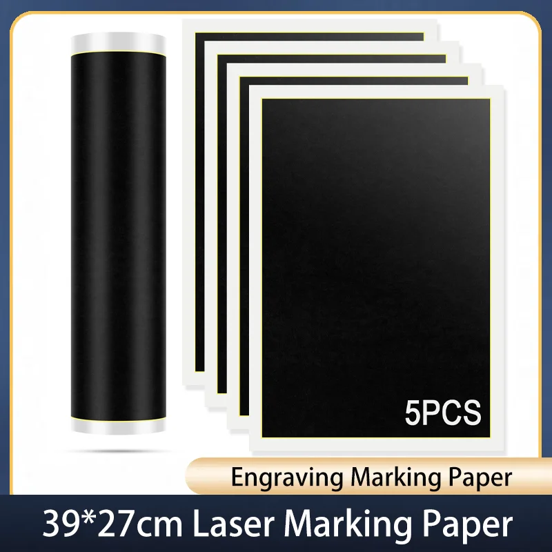 Laser Engraving Paper 5Pcs Engraving Marking Paper for Laser Engraving Machine Large Size 39*27cm Black Laser Marking Paper for Ceramics Glass Metal