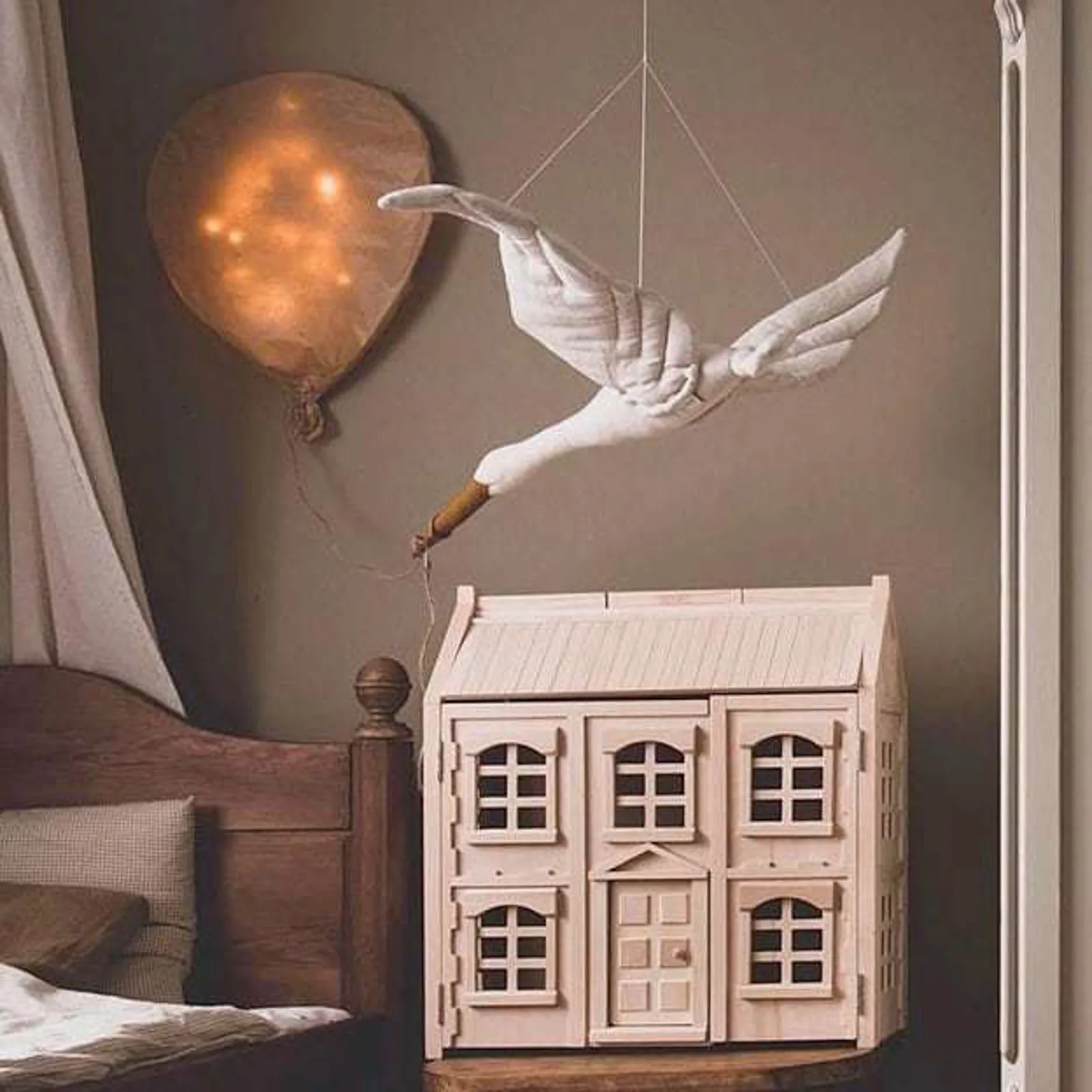 

Fabric Swan Dolls Children's Toys Plush Pillows Cartoon Swan Figurine Home Nursery Decoration Wall Hanging Decorative Ornaments