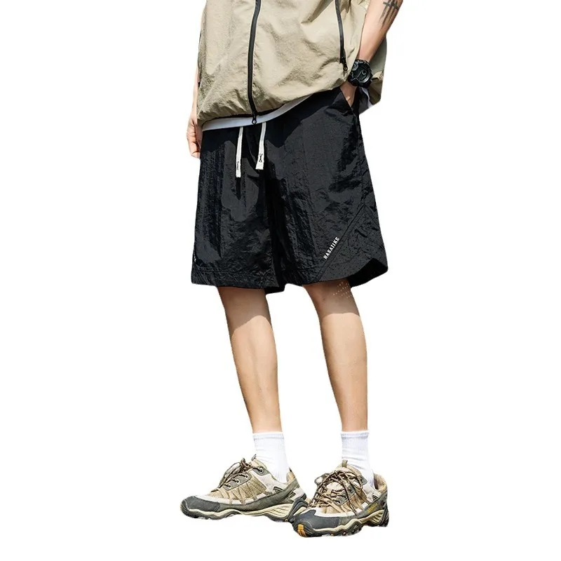 Men's Summer Casual Loose Solid Color Ice Silk Sensual Feel 5-Minute Shorts