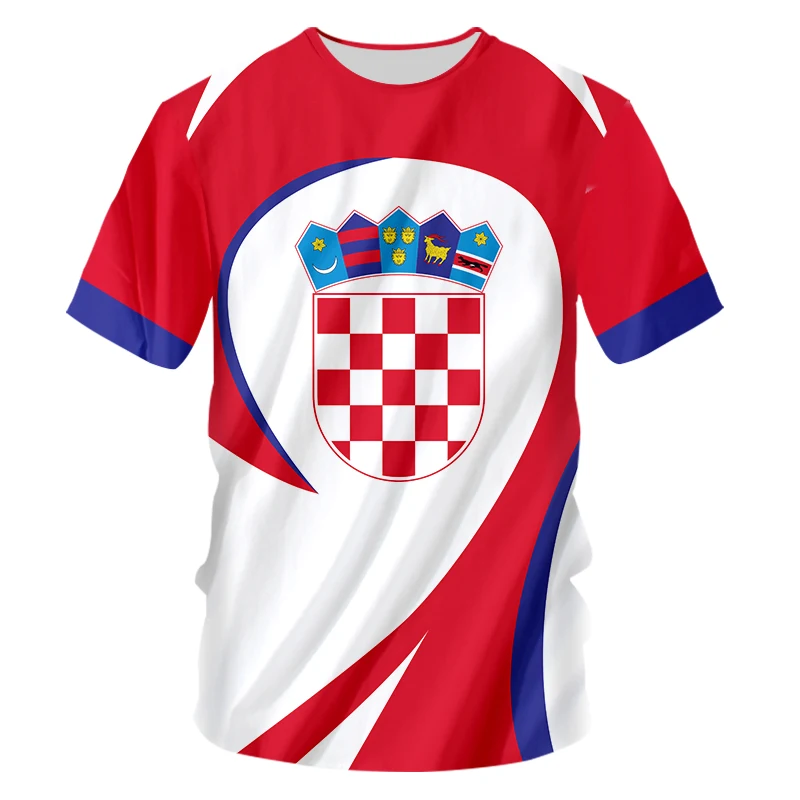 Croatia Flag T-shirts Men+Kids Soccer Clothes High Quality Big Size Summer Croatia Jersey Football Design Jersey Dropshipping