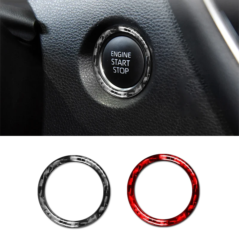 

Car One-Button Start Stop Motor Ignition Rings Goods Carbon Fiber Sticker Cover for Audi A4 B9 A6 C7 Q7 4M A8 D4 Auto Accessorie