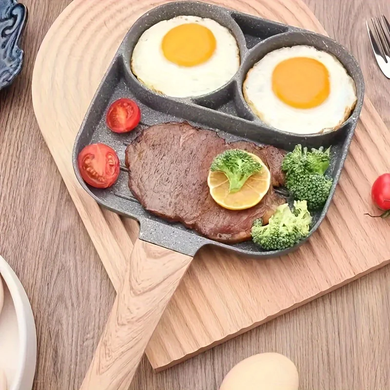 2/4-Hole Frying Pot Pan Thickened Omelet Pan Non-stick Egg Pancake Steak Cooking Egg Ham Pans Dual Purpose Cookware