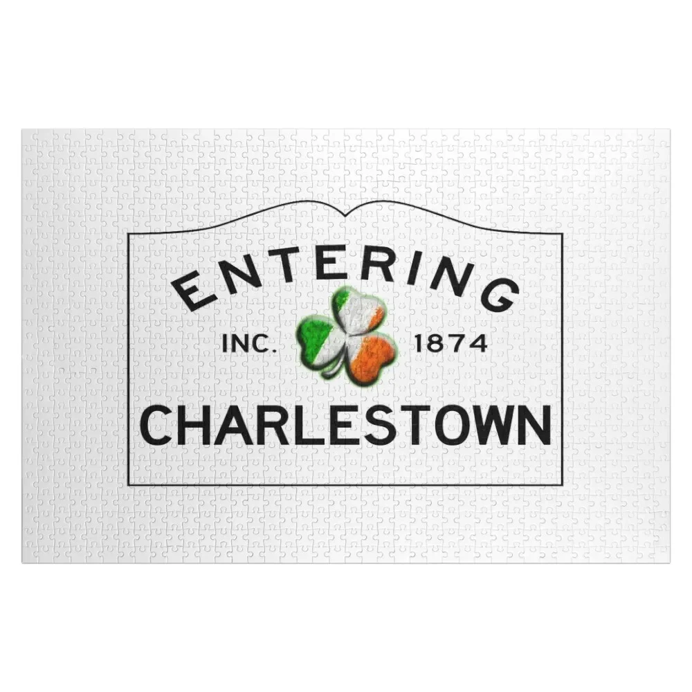 Entering Charlestown Road Sign - Charlestown, Massachusetts Jigsaw Puzzle Personalized Toy Puzzle