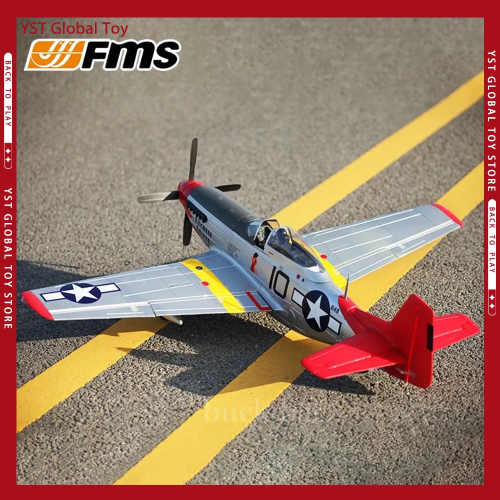 

Fms 1450mm P-51D Red Tail V8 Upgraded Rc Remote Control Model Aircraft Fixed Wing World War Ii Similar To Real Collection Gifts