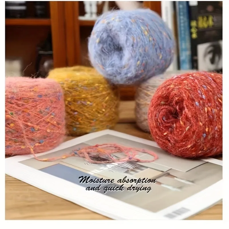 Long Plush Polka Dot Rainbow Bean Mohair Yarn, NEEMOY50g Warm and Soft Long Plush, DIY Scarf, Hat, Sweater, Couple Woven Gift 5