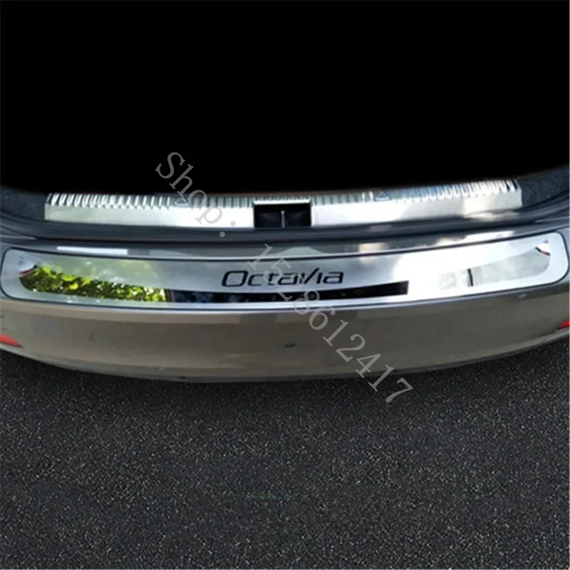 

For Skoda Octavia A7 A8 2015 2016~2022 Stainless Rear Trunk Bumper Protector Rear Scuff Plate Rear Door Sill car accessories