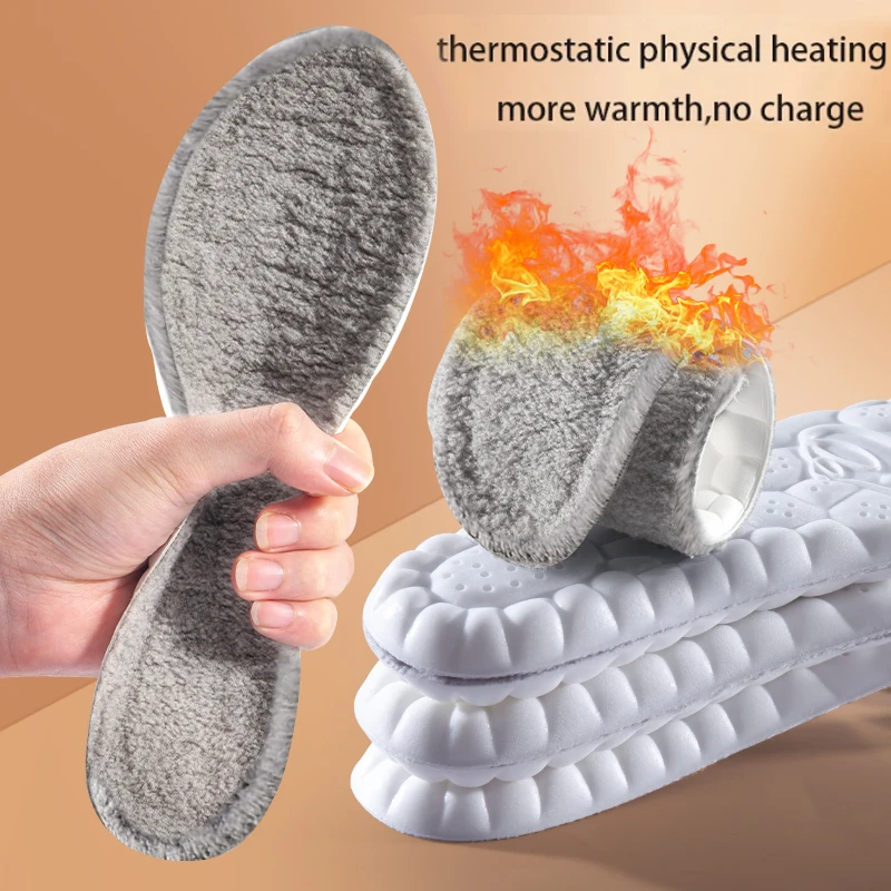 2 Stück selbsterwärmende Thermo-Einlegesohlen für Füße, Winter, warme Wolle, Thermo-Memory-Schaum für Männer und Frauen, Sportschuhe, selbsterhitzende Schuhpolster – Detail 9