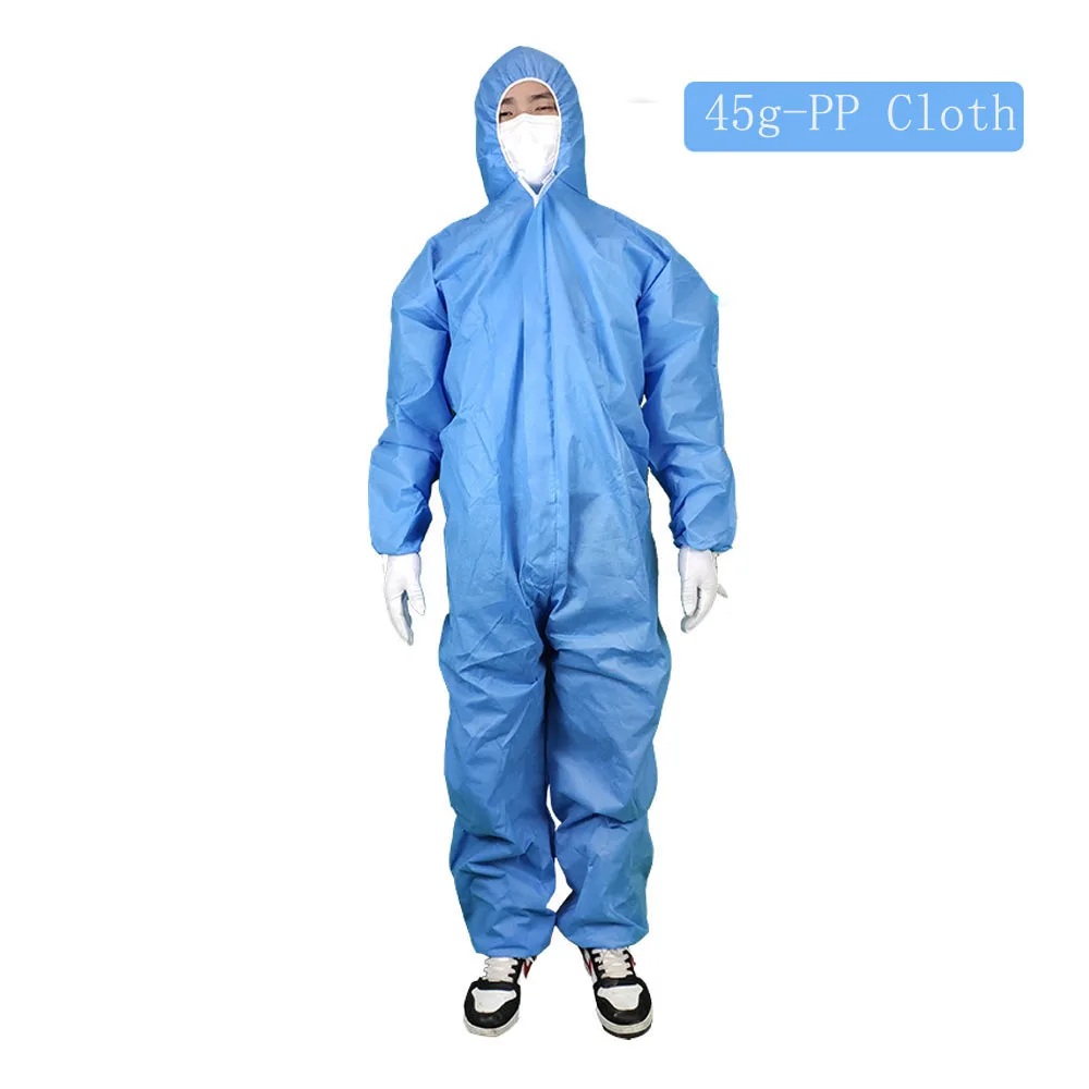 Unisex Sanitary Protection Jumpsuit Hazmat Suit Zip Isolation Protective Coveralls Disposable Anti Dust Sanitary Safety Clothing work coverall suit disposable isolation gown