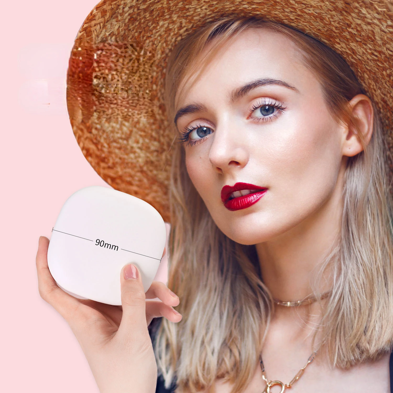

LED Cosmetic Mirror Handheld Pocket Cosmetic Mirror Portable Foldable Single-side Portable Mirror With Light 5X
