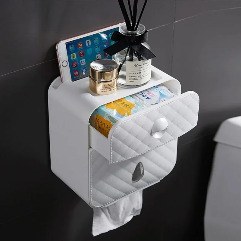 

Toilet Roll Holder Waterproof Paper Towel Holder Wall Mounted Wc Roll Paper Stand Case Tube Storage Box Bathroom Accessories