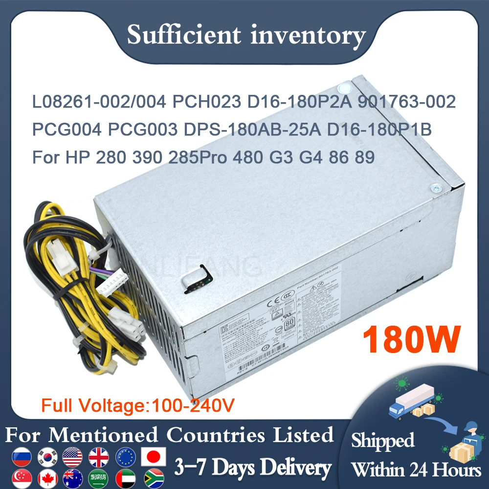 para hp 280 390 285pro 480 g3 g4 89 4pin Psu 180w Well-l08261002 Pch023 D16180p1b 901763-002 Pcg004 Pcg003 Dps-180ab25a