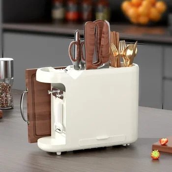 다기능 튼튼한 올인원 플라스틱 주방 정리함, 별도 공간 칼, 도마, 기타 기구