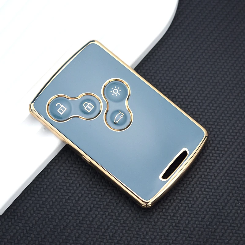 4 Buttons TPU Car Key Case Cover Shell Fob Keychain For Renault Duster Captur Clio Logan Megane 1 2 3 Koleos Scenic