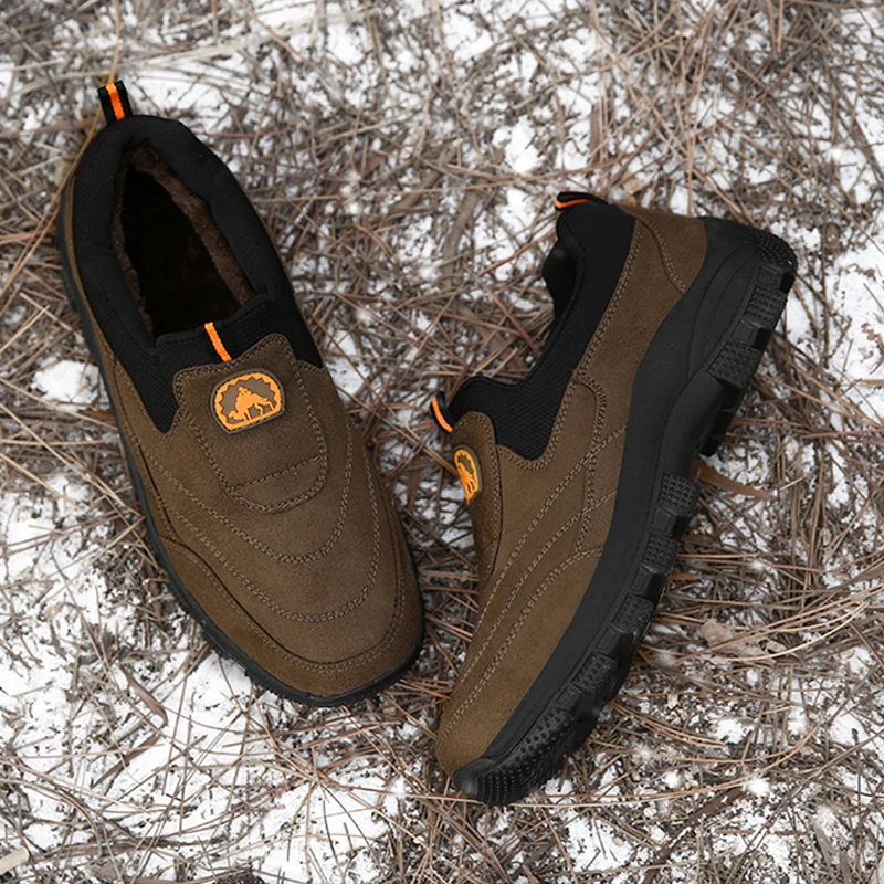 STRONGSHEN Men Walking Shoes Winter Warm Fur Sneakers Non-slip Casual Light  Loafers Slip on Shoes Men Zapatillas Hombre