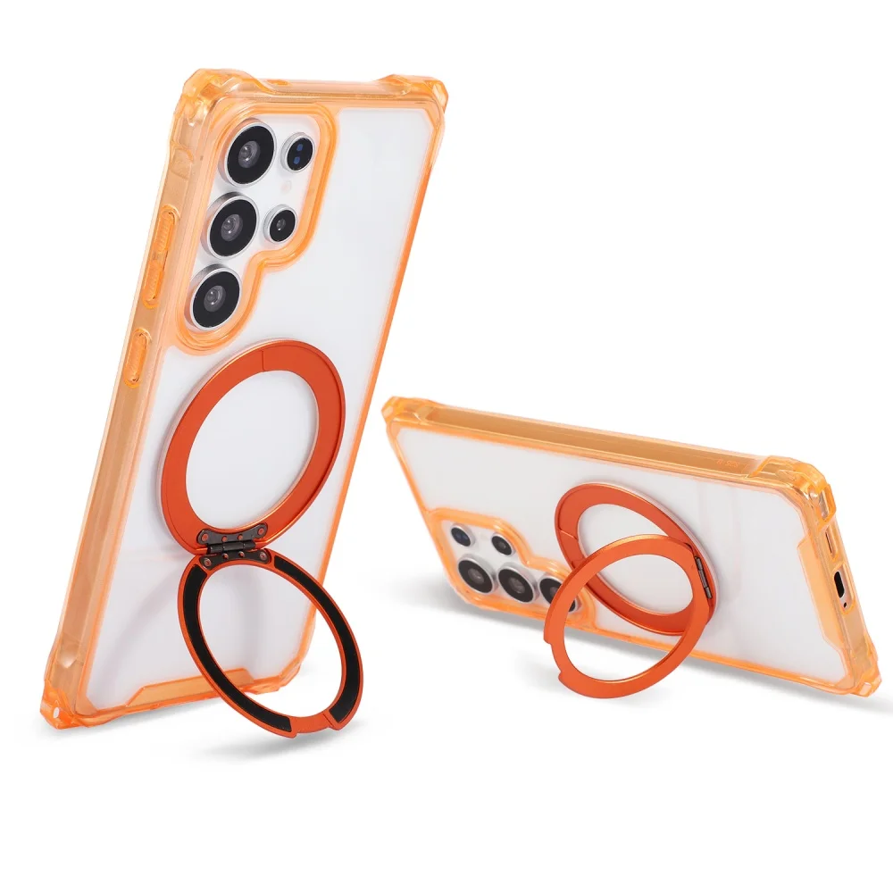 Adjustable Crossbody Necklace Strap Hand Rope Case For Samsung S26 Ultra S25 S24 S23 Magnetic Stand Holder Shockpoof Clear Cover_voghion.com