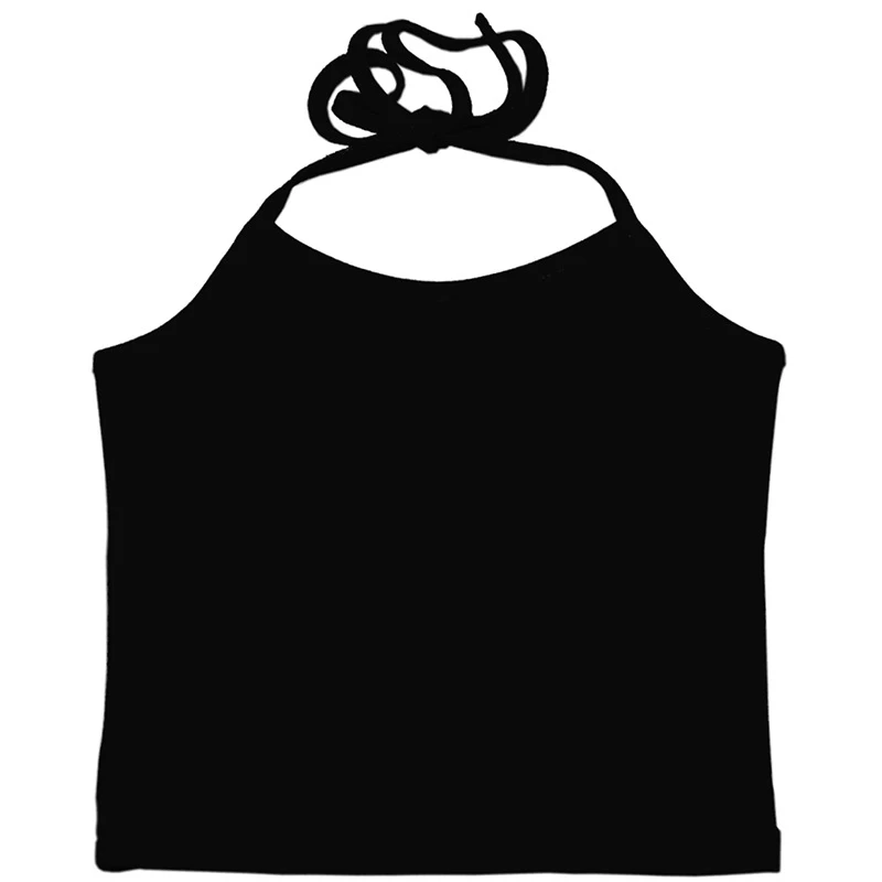 

Lace Up Suspender Vest Short Slim Fit Cotton Hanging Neck Women's Open Navel Back Bottomed Shirt