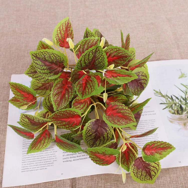 Artificial Leaves Plastic Fake Plants Put Bundle Balcony Garden Decor Simulation Green Plant Leaf Wedding Decoration Flowers