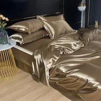 Luxury 100% Mulberry Silk Bedding Set with Duvet Cover Set Double King Queen Size Bedding Cover Kit 4pcs Bed Cover Bed Linen Set 1