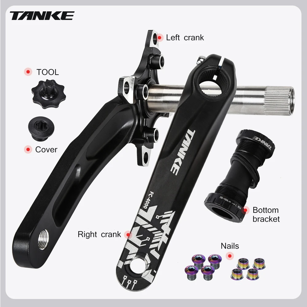 TANKE MTB Crankset 170mm Hollowtech Bicycle Mountain Bike