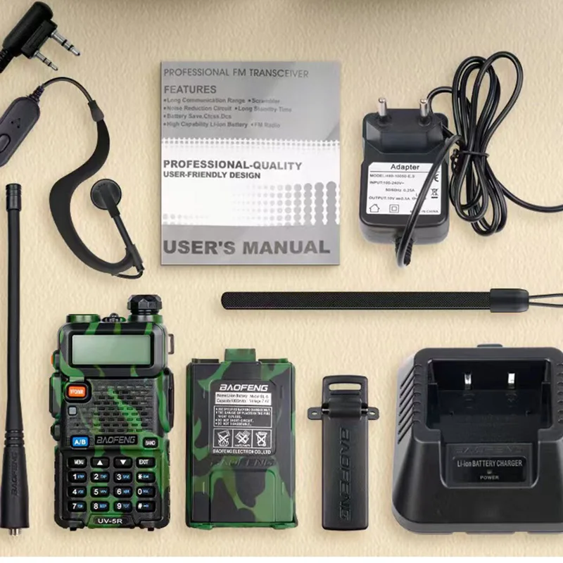 Baofeng UV-5R Camouflage Dual Band Two-Way Radio UV Dual-Segment Handheld Radio Walkie Talkie Long Range Comunicador Walkman