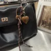 2024 New MIU Style Angola Red Heart Braided Rope Keychain Pendant Personalized Bag Pendant Accessories 3