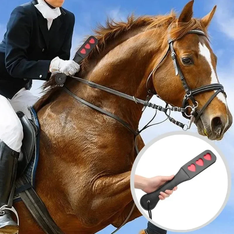 Equestrian Whip Horse Crop PU Leather Soft Anti-slip Handle Riding Paddle Sports Game Play Reusable Racing Horses Training Accessories