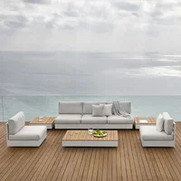 Teak L-Section Outdoor Sofa Set for Poolside or Garden - Image 2
