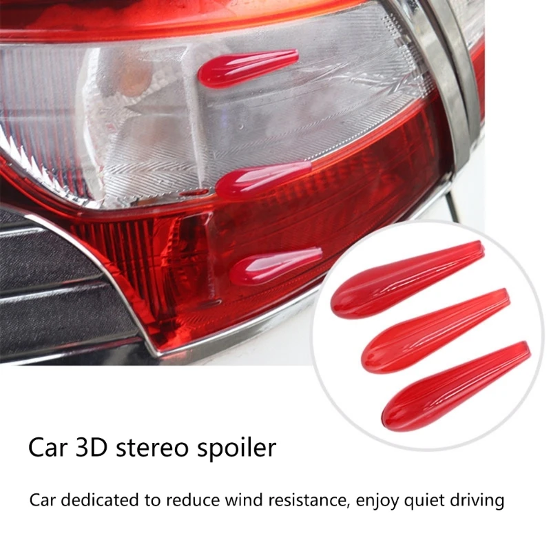 

6Pcs/Set Car Tail Light Anti Collision Sticker Universal Vehicle Spoiler Airflow Sticker Bumper Strip Auto Rear Tail Decoration