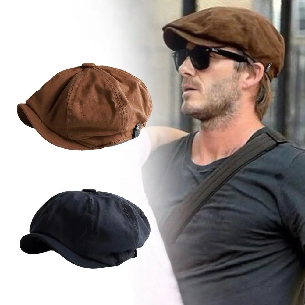 Männer Retro Baskenmütze Britischen Hut Baumwolle Ascot Kappe Khaki Männlich Frühling Sommer Vintage Marke Neue Achteckige Flache Kappe Zeitungsjunge Hut – Detail 3